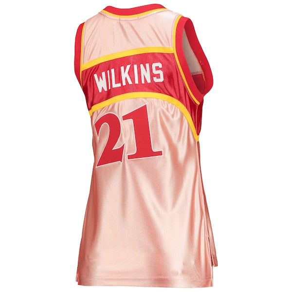 Dominique Wilkins Atlanta Hawks Women's 75th Anniversary Rose Gold 1986 Swingman Jersey - Pink - Image 4