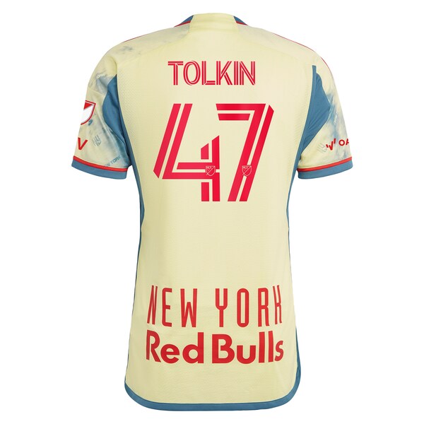 John Tolkin New York Red Bulls adidas 2024 Daniel Patrick Kit Authentic Jersey - Yellow - Image 3