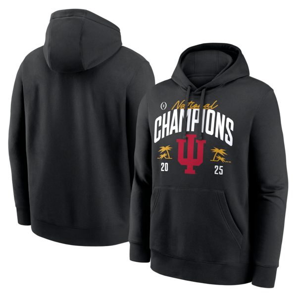 Indiana Hoosiers College Football Playoff 2025 National Champions Locker Room Replica Hoodie - Black