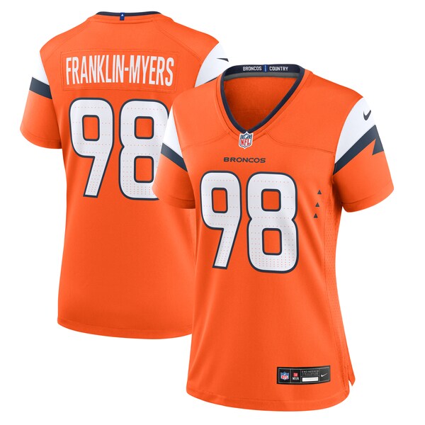 John Franklin-Myers Denver Broncos Nike Women's Team Game Jersey - Orange - Image 2