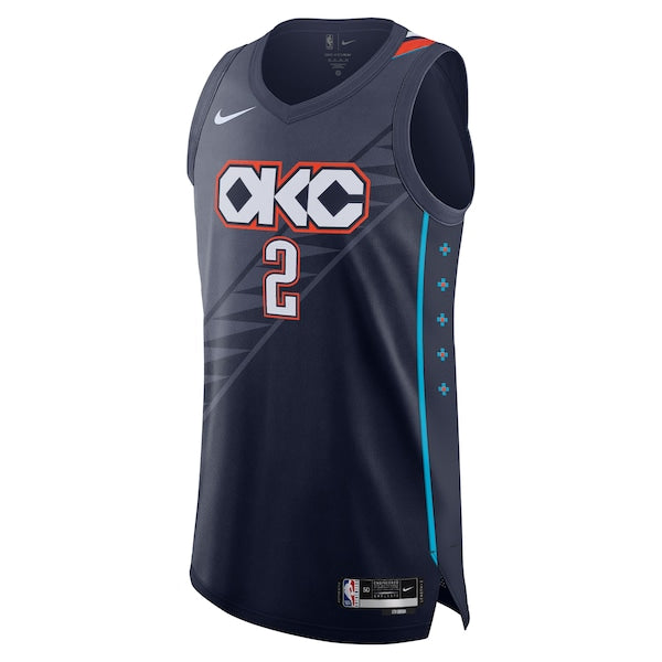 Shai Gilgeous-Alexander Oklahoma City Thunder Nike Unisex 2025/26 Authentic Jersey - City Edition - Navy - Image 2