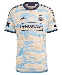 Alternative view of Philadelphia Union adidas 2024 Authentic Secondary Custom Jersey - Tan