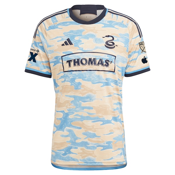 Philadelphia Union adidas 2024 Authentic Secondary Custom Jersey - Tan - Image 2