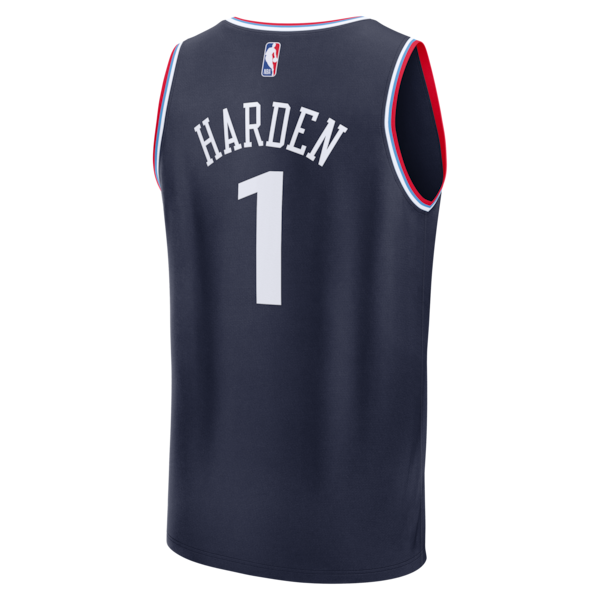 James Harden LA Clippers Fast Break Replica Jersey - Navy - Icon Edition - Image 3