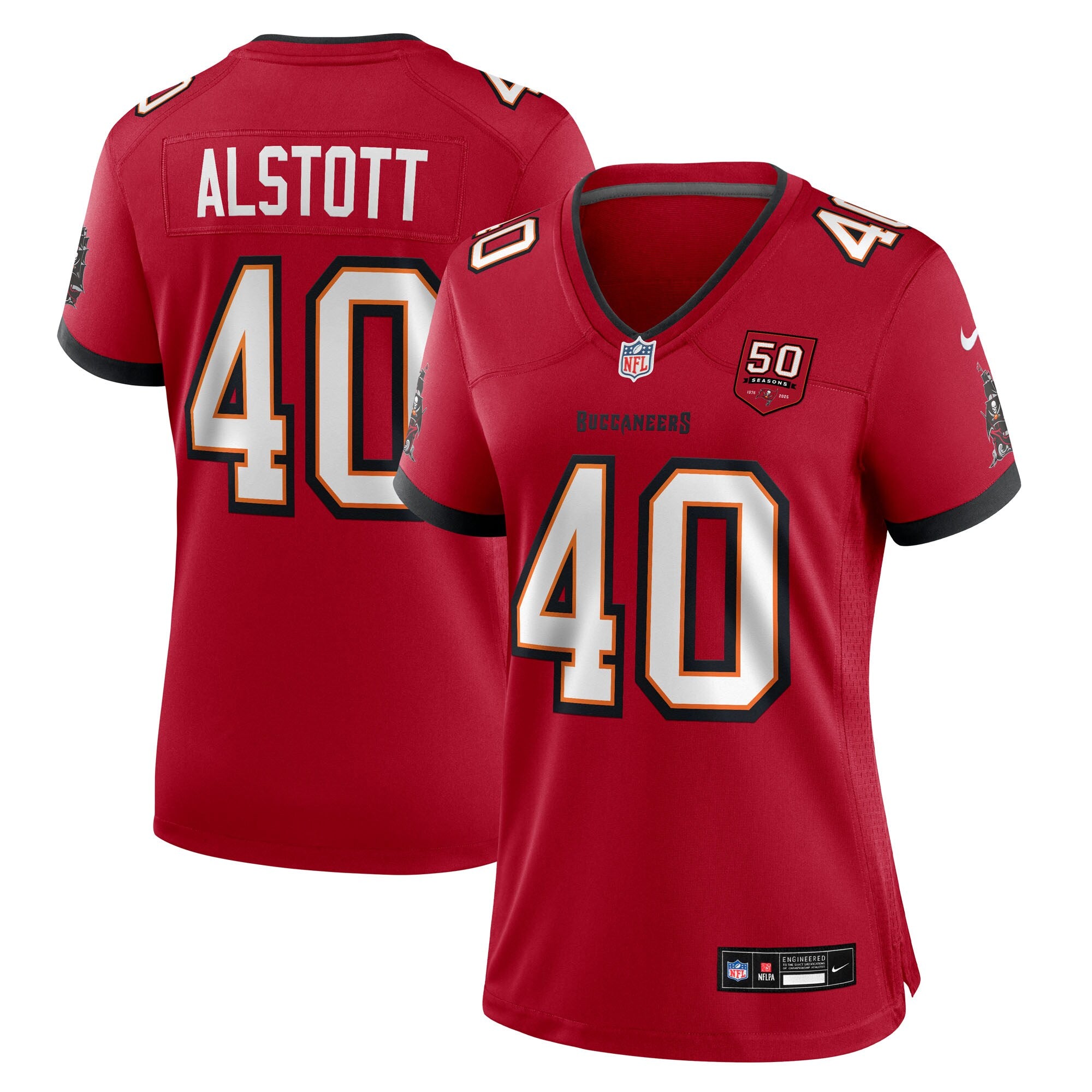 Mike Alstott Tampa Bay Buccaneers Nike Women's 50th Season Game Jersey - Creamsicle/Red - Image 5