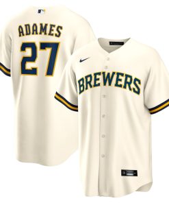 Willy Adames Milwaukee Brewers Nike Replica Player Jersey - White