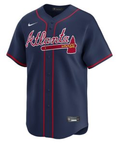 Alternative view of Ronald Acu?a Jr. Atlanta Braves Nike Alternate Limited Jersey - Navy