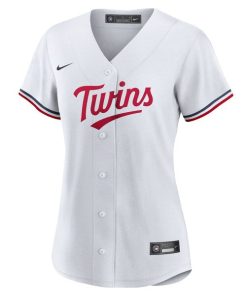 Alternative view of Minnesota Twins Nike Women's Home Replica Team Logo Jersey - White