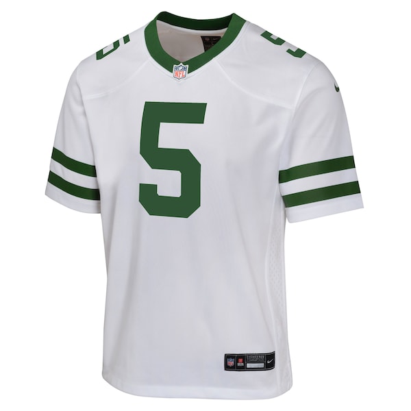 Garrett Wilson New York Jets Nike Youth Game Jersey - Legacy White/Black/Green - Image 3