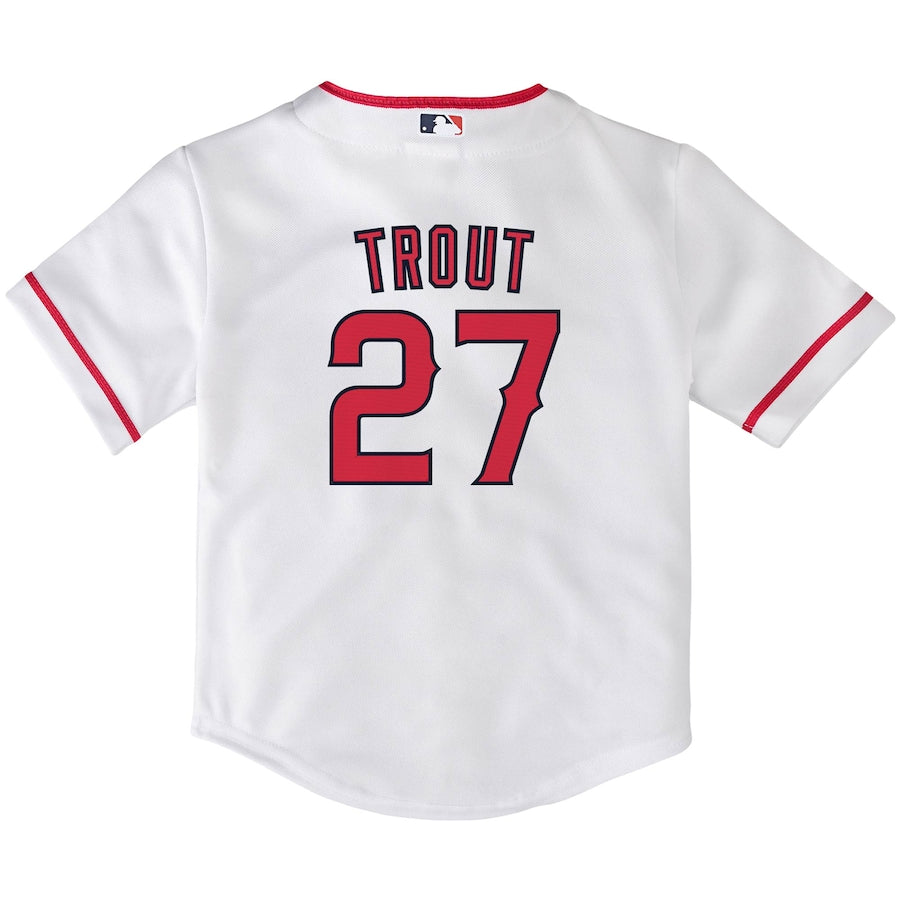 Mike Trout Los Angeles Angels Nike Toddler Home Replica Player Jersey - White - Image 3