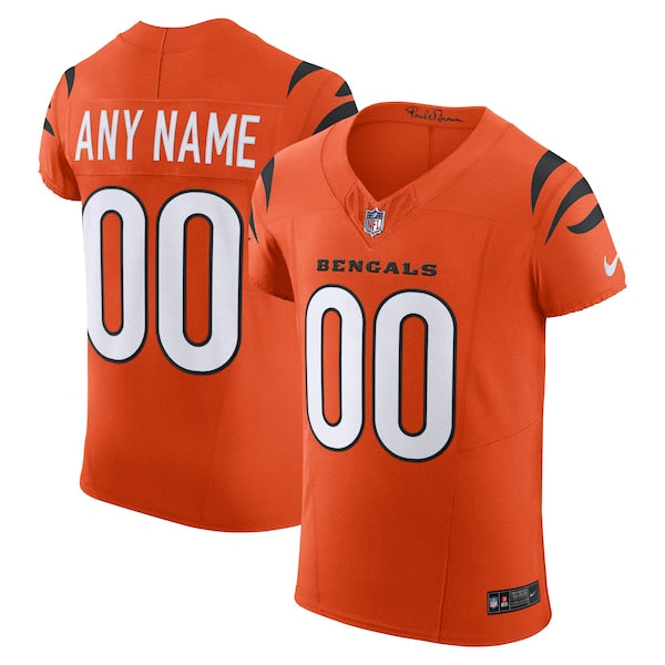 Cincinnati Bengals Nike Alternate Vapor F.U.S.E. Elite Custom Jersey - Men's Orange/Black - Image 2