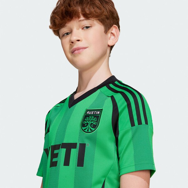 Austin FC adidas Youth 2025 The Heartbeat Kit Replica Jersey - Green - Image 12