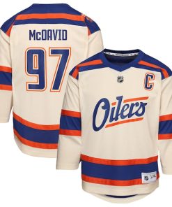 Connor McDavid Edmonton Oilers Youth Alternate Replica Player Jersey - Light Beige/Royal