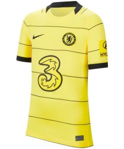 Alternative view of Romelu Lukaku Chelsea Nike Youth 2021/22 Away Replica Player Jersey - Yellow