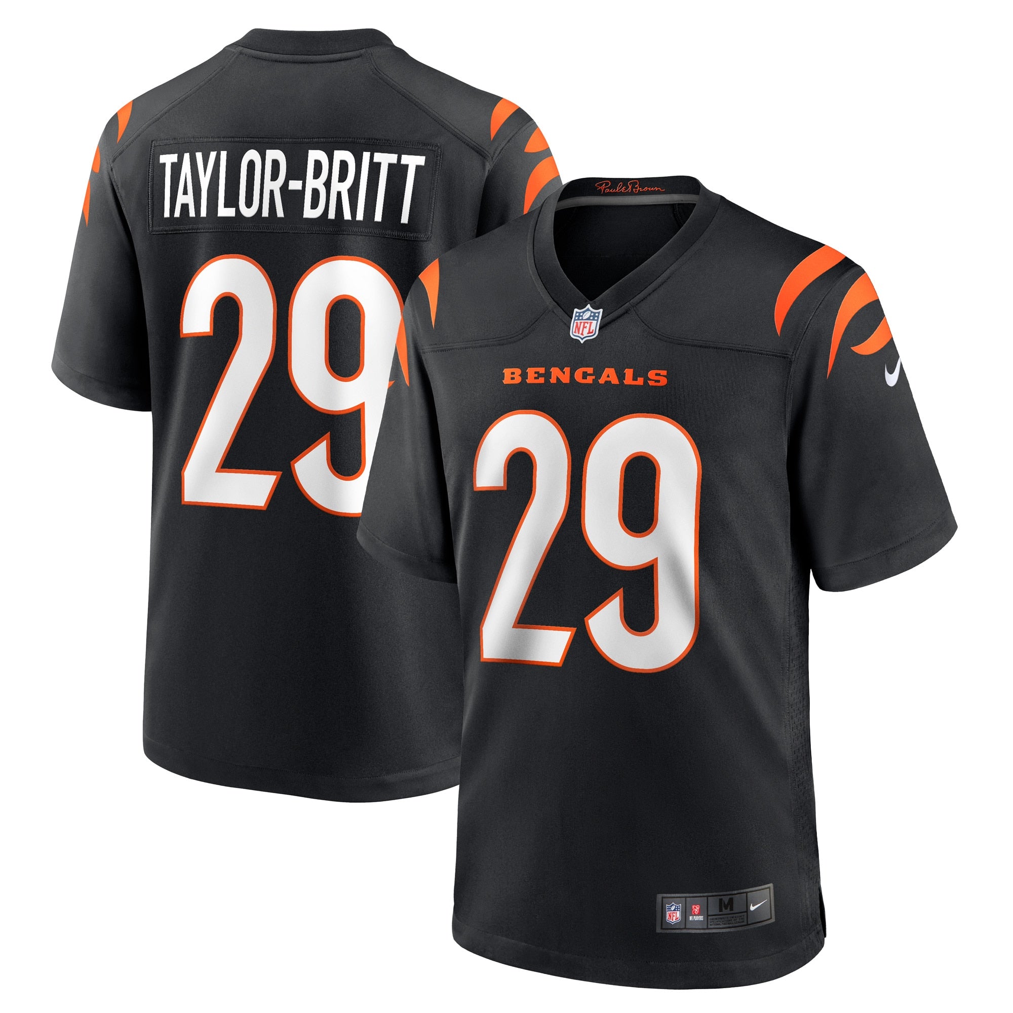 Cam Taylor-Britt Cincinnati Bengals Nike Alternate Game Jersey - Orange/Black/White - Image 5