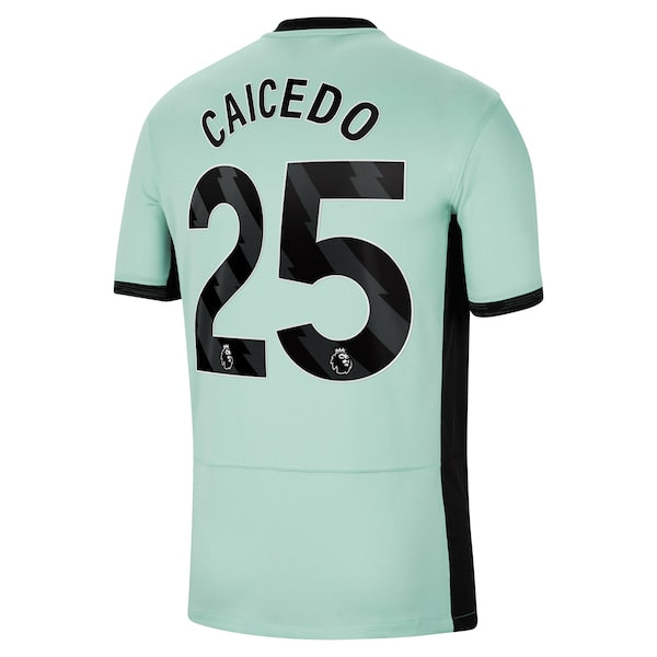 Mois¨¦s Caicedo Chelsea Nike 2023/24 Third Stadium Replica Player Jersey - Mint/Blue/Navy - Image 4