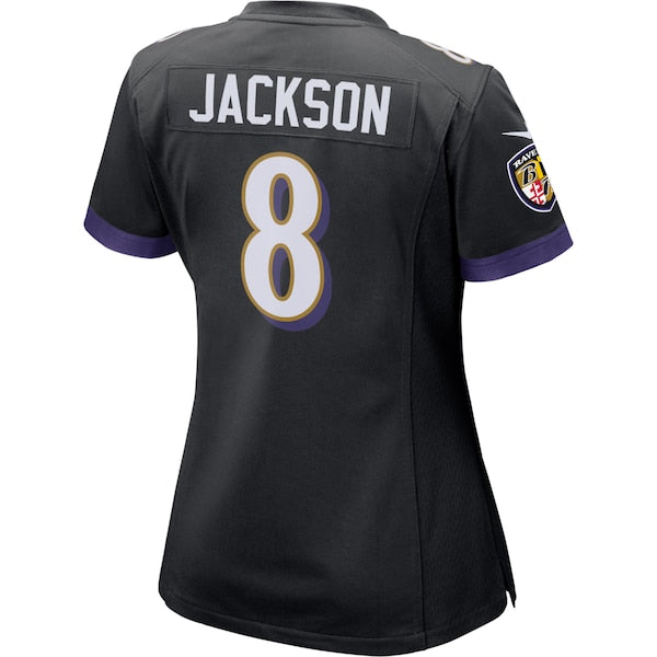 Lamar Jackson Baltimore Ravens Nike Women's Game Jersey - Black/Purple/White - Image 4