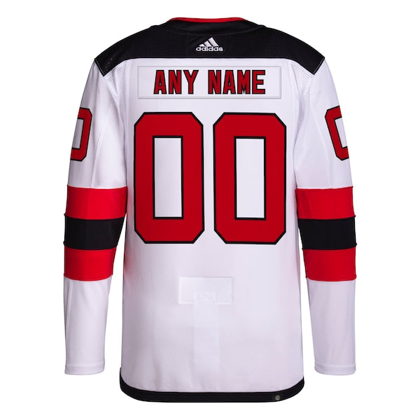 New Jersey Devils adidas Away Primegreen Authentic Custom Jersey - White - Image 3