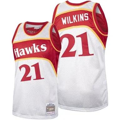 Dominique Wilkins Atlanta Hawks M &N Throwback Swingman Jersey - Black/Red/White - Image 4