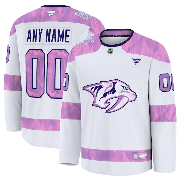 Nashville Predators 2024 Hockey Fights Cancer Custom Practice Jersey - White
