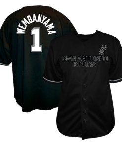 Victor Wembanyama San Antonio Spurs Profile Big & Tall Name & Number Button-Up Jersey - Black