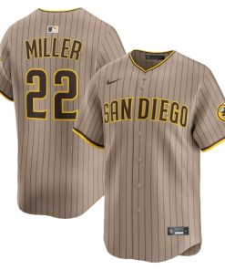 Mason Miller San Diego Padres Nike Alternate Limited Player Jersey - Khaki/White