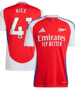 Declan Rice Arsenal adidas 2024/25 Home Replica Player Jersey?¨C Red