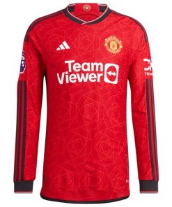 Alternative view of Alejandro Garnacho Manchester United adidas 2023/24 Home Authentic Long Sleeve Player Jersey?¨C Red