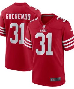 Alternative view of Isaac Guerendo San Francisco 49ers Nike  Game Jersey -  Scarlet