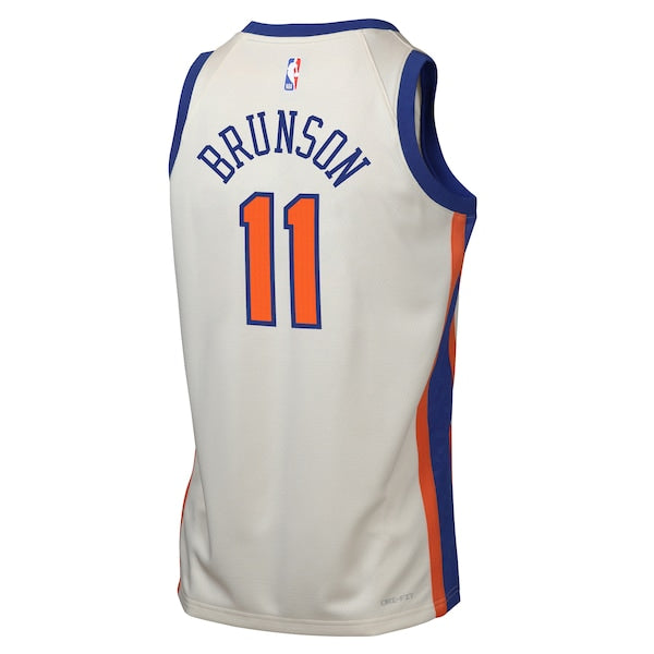 Jalen Brunson New York Knicks Nike Youth 2025/26 City Edition Swingman Jersey - Cream - Image 3