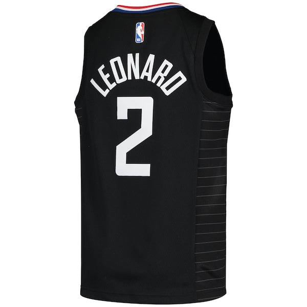 Kawhi Leonard LA Clippers Jordan Brand Youth 2020/21 Swingman Player Jersey - Black - Statement Edition - Image 3
