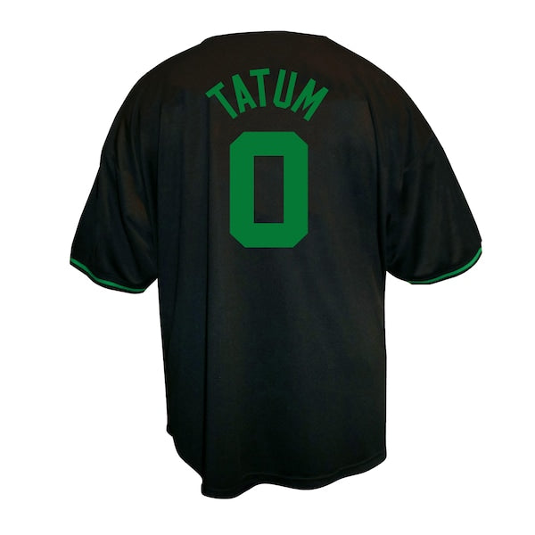 Jayson Tatum Boston Celtics Profile Big & Tall Name & Number Button-Up Jersey - Black - Image 3