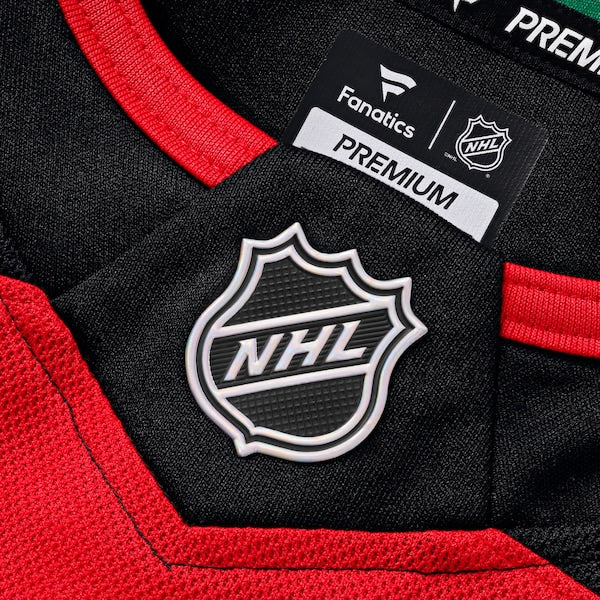 Jack Hughes New Jersey Devils Home Premium Jersey - Red/White/Black - Image 6