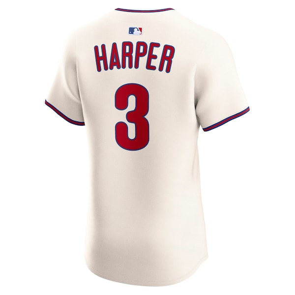 Bryce Harper Philadelphia Phillies Nike Alternate 2 Elite Jersey - Cream/White/Light Blue - Image 4