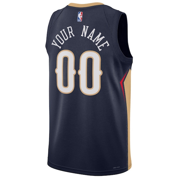 New Orleans Pelicans Nike Unisex 2022/23 Swingman Custom Jersey Navy - Icon Edition - Image 3