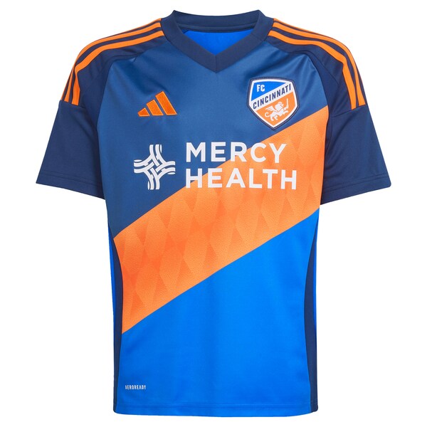 FC Cincinnati adidas Youth 2025 Orange and Blue Legacy Kit Replica Custom Jersey - Blue - Image 2