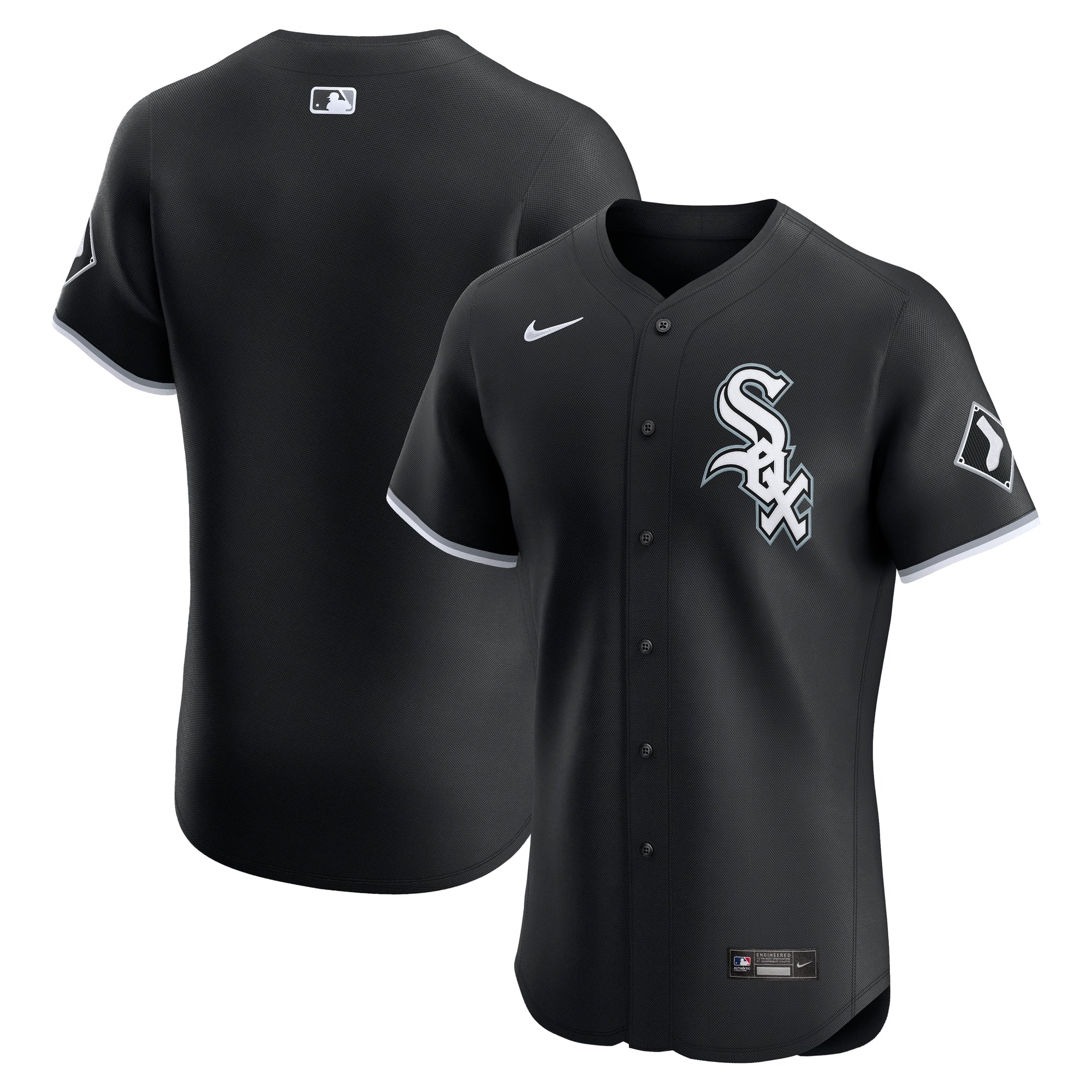 Chicago White Sox Nike Alternate Vapor Premier Elite Patch Jersey - White/Black - Image 6