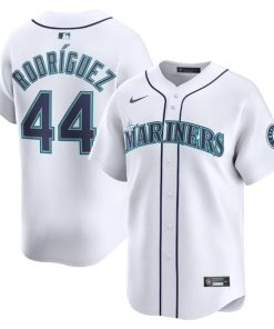 Alternative view of Men's Seattle Mariners Julio Rodr¨ªguez Nike Home Limited Player Jersey- White/Teal