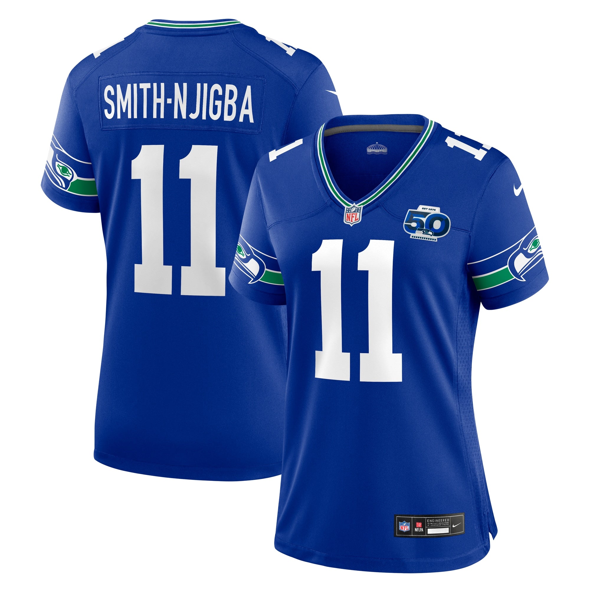 Jaxon Smith-Njigba Seattle Seahawks Nike Women's Team 50th Season Game Jersey - College Navy/Royal - Image 6