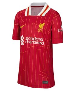 Alternative view of Liverpool Nike Youth 2024/25 Home Custom Replica Jersey - Red