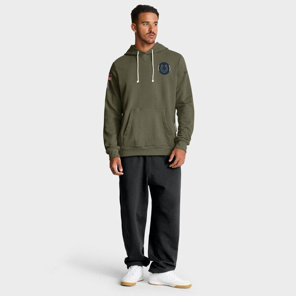 Indianapolis Colts Nike 2025 Salute to Service Sideline Standard Issue Dri-FIT Hoodie - Olive - Image 3