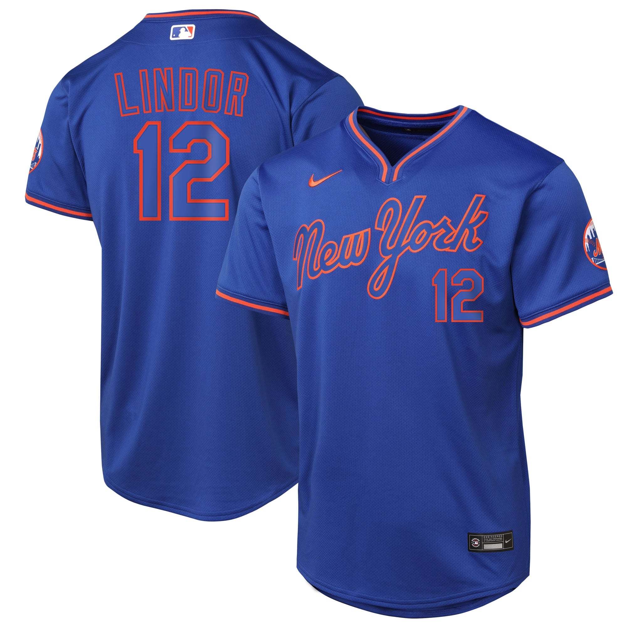 Francisco Lindor New York Mets Nike Youth Road Limited Jersey?ยจC Gray/Rush Blue - Image 5