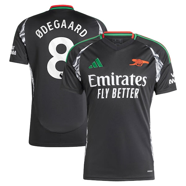 Martin Odegaard Arsenal adidas 2024/25 Away Replica Player Jersey - Black - Image 2