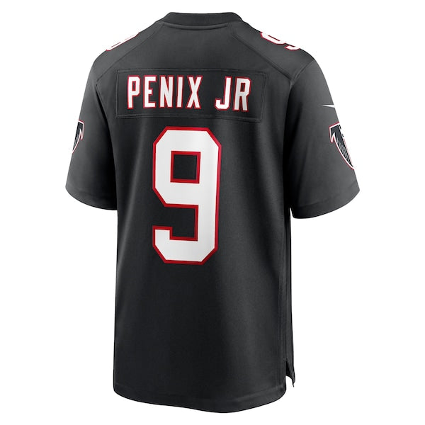 Michael Penix Jr. Atlanta Falcons Nike Throwback Game Jersey - Black/Red/White - Image 4