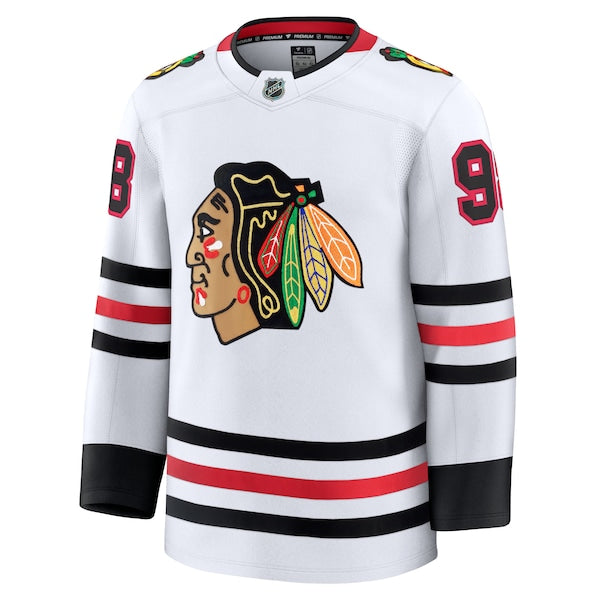 Connor Bedard Chicago Blackhawks Away Premium Jersey - White/Red - Image 3