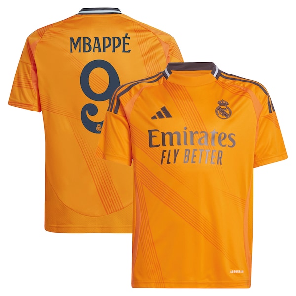 Kylian Mbapp¨¦ Los Merengues adidas Youth 2024/25 Away Replica Player Jersey - Orange