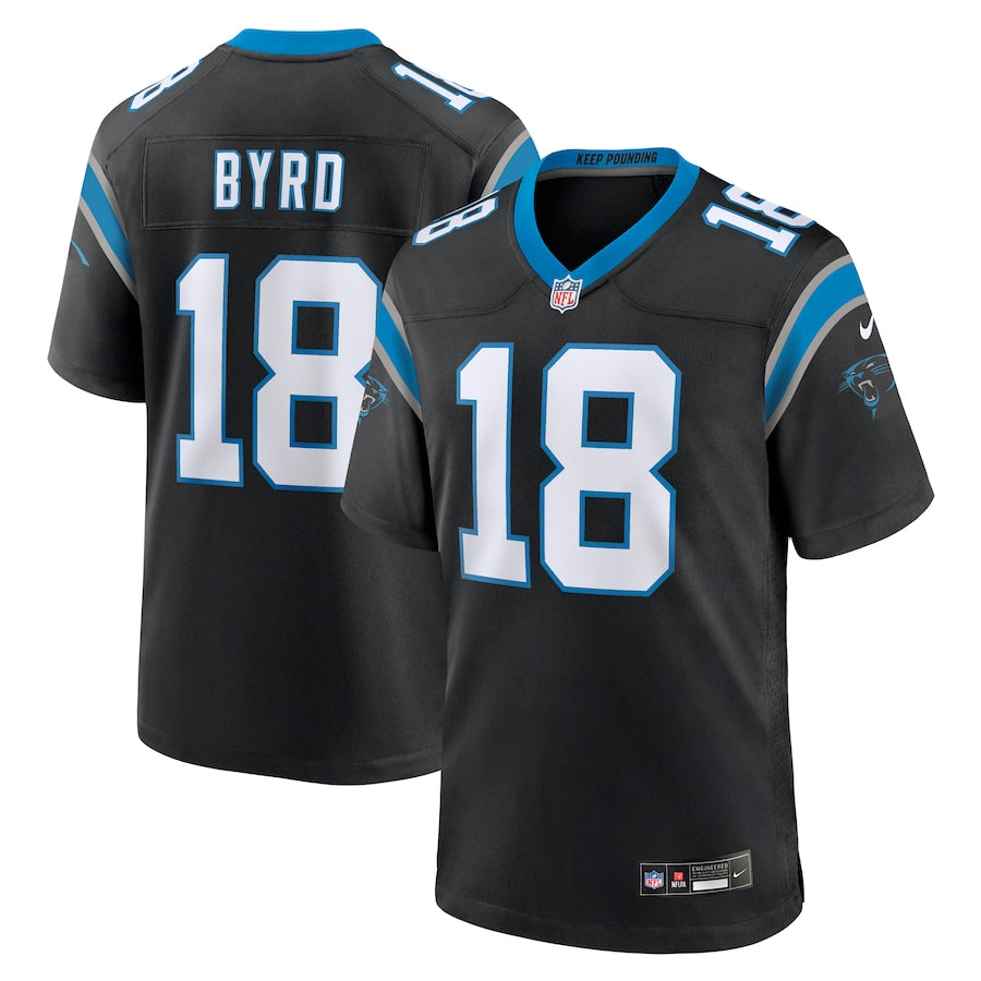 Damiere Byrd Carolina Panthers Nike Team Game Jersey - Black