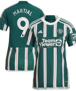 Anthony Martial Manchester United adidas Women's 2023/24 Away Replica Player Jersey - Green/Red