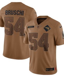 Tedy Bruschi New England Patriots Nike 2023 Salute To Service Retired Player Limited Jersey - Brown