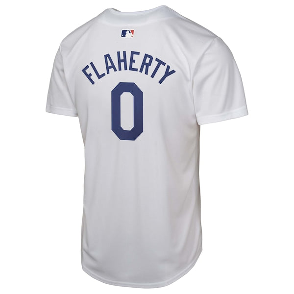 Jack Flaherty Los Angeles Dodgers Nike Youth Home Player Game Jersey - White - Image 3